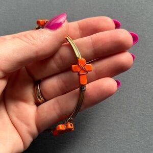 Wire Wrapped Cross Bracelet